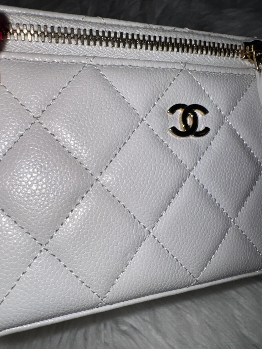 CHANEL Quilted Vanity Crossbody Bag in Cream with Gold Hardware